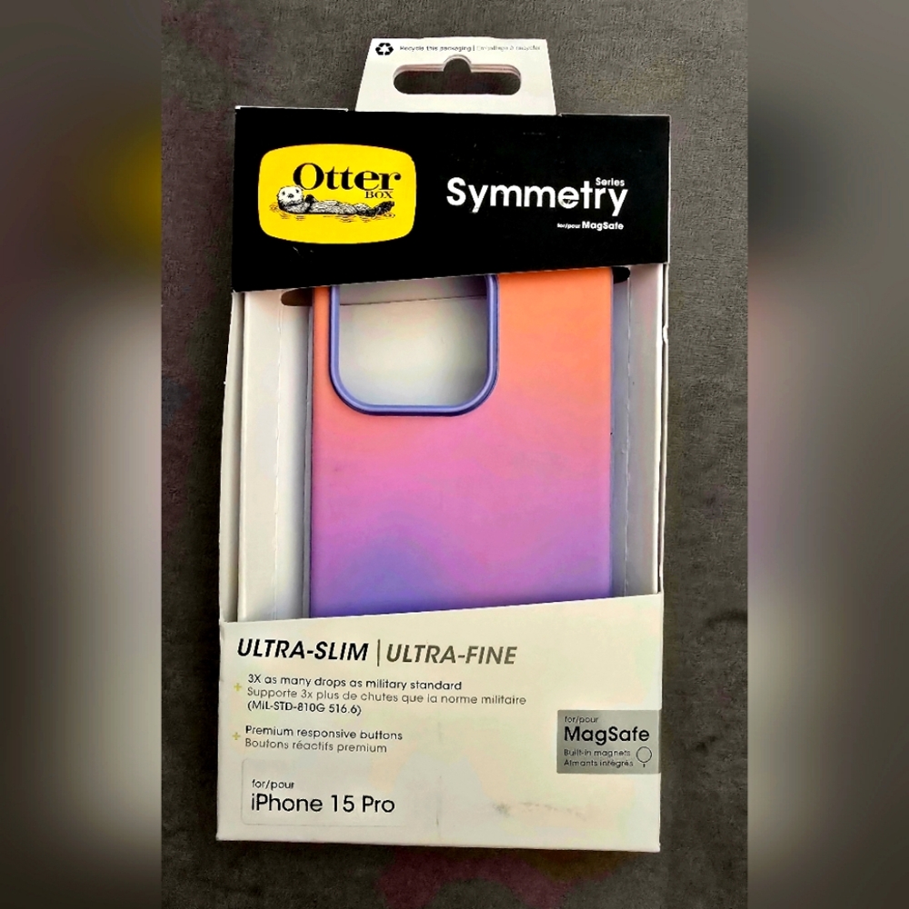 New OtterBox Apple iPhone 15 Pro Symmetry Series Pink Multi Case with MagSafe